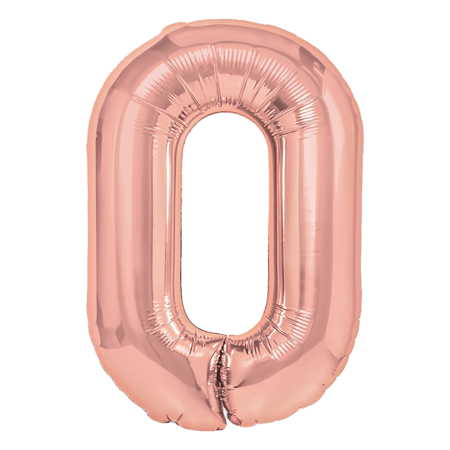 Balloon Foil Number "0" RoseGold (100cm.)