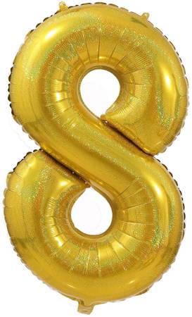 Balloon Foil Number  "8" Gold Glitter ( 100cm.)